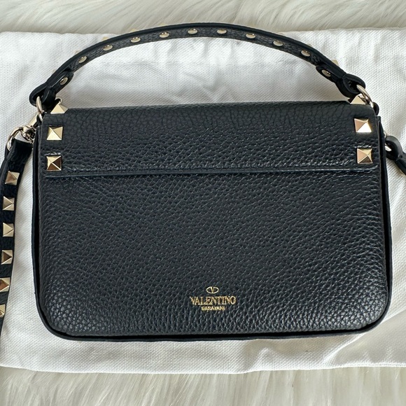 Valentino Black ROCKSTUD GRAINY CALFSKIN POUCH Crossbody - Picture 4 of 12